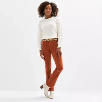 St. John's Bay Womens Mid Rise Bootcut Corduroy Pant