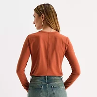 a.n.a Womens Tall Round Neck Long Sleeve T-Shirt