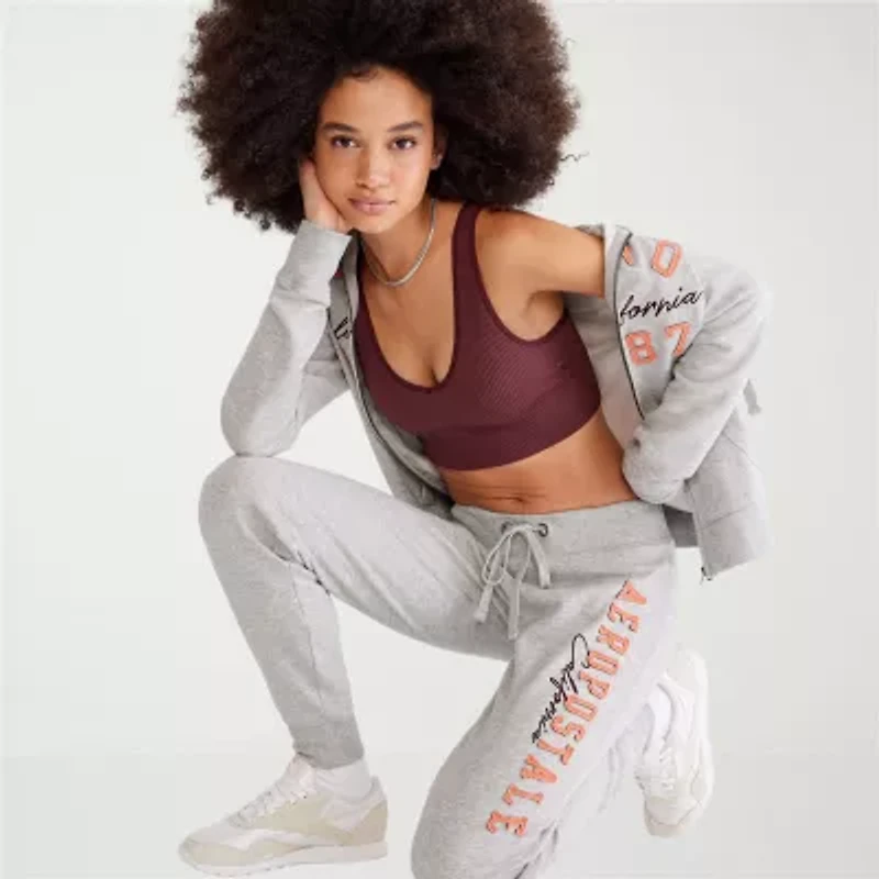 AEROPOSTALE Womens Tapered Highest Rise Juniors Fleece Jogger Pant