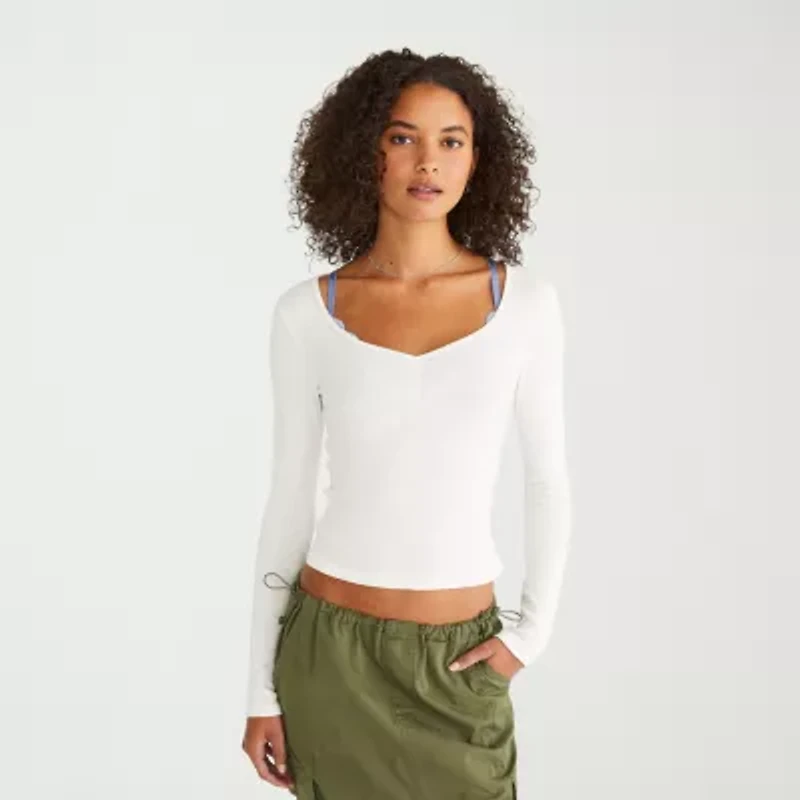AEROPOSTALE Womens Round Neck Long Sleeve Juniors T-Shirt