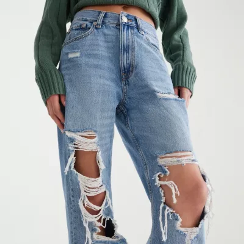AEROPOSTALE Juniors Womens High Rise Loose Fit Jean