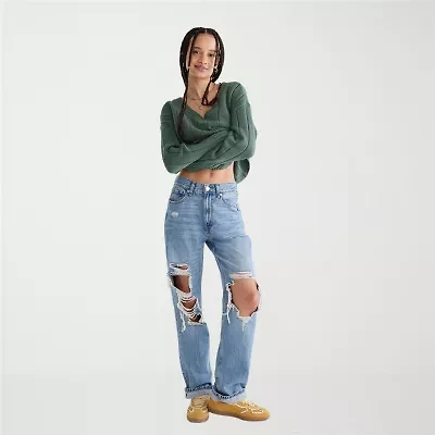 AEROPOSTALE Juniors Womens High Rise Loose Fit Jean