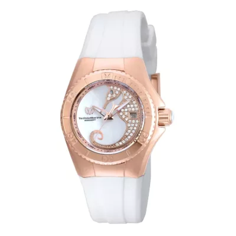 Techno Marine Womens White Strap Watch Tm-115208