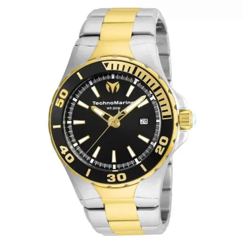 Techno Marine Mens Two Tone Stainless Steel Bracelet Watch Tm-215058
