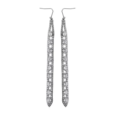 Sparkle Allure Pure Silver Over Bronze Womens Cubic Zirconia Pure Silver Over Bronze Drop Earrings