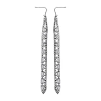 Sparkle Allure Pure Silver Over Bronze Womens Cubic Zirconia Pure Silver Over Bronze Drop Earrings