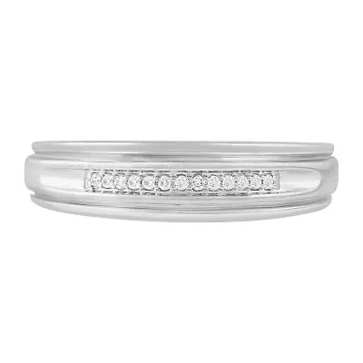 Mens 1/ CT. T.W. Natural Diamond 10K White Gold Band