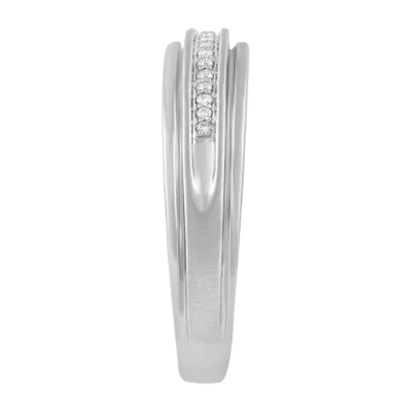 Mens 1/ CT. T.W. Natural Diamond 10K White Gold Band