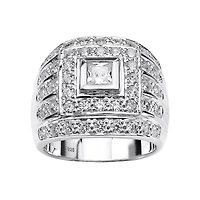 DiamonArt® Mens 3 CT. T.W. White Cubic Zirconia Sterling Silver Fashion Ring