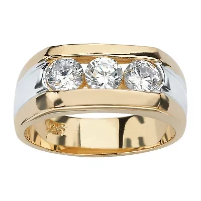 Mens 1 1/2 CT. T.W. Cubic Zirconia 14K Gold Over Silver Fashion Ring