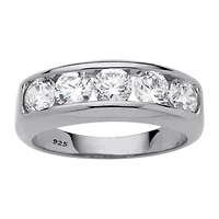 DiamonArt® 2.5MM 2 1/2 CT. T.W. White Cubic Zirconia Platinum Over Silver Band