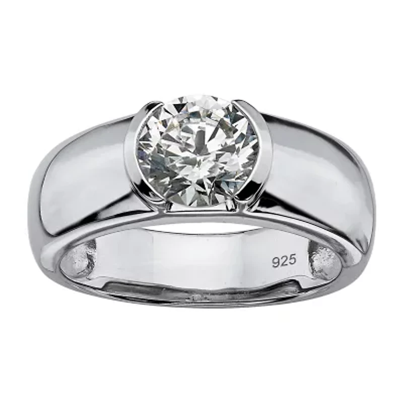 DiamonArt® Mens 2 CT. T.W. White Cubic Zirconia Platinum Over Silver Fashion Ring