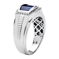 Mens Lab Created Blue Sapphire Fashion Ring