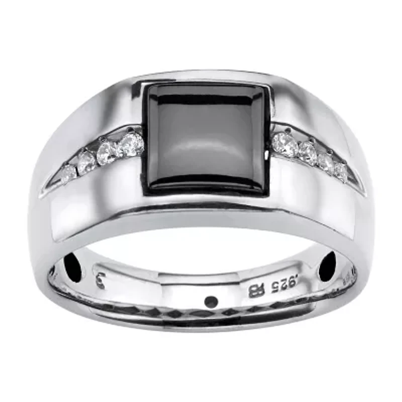 Mens Genuine Gray Hematite Fashion Ring