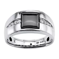 Mens Genuine Gray Hematite Fashion Ring