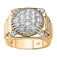 DiamonArt® Mens 1 / CT. T.W. White Cubic Zirconia 14K Gold Over Silver Fashion Ring