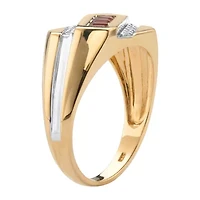Mens 1 CT. T.W. Genuine Red Garnet 18K Gold Over Silver Fashion Ring