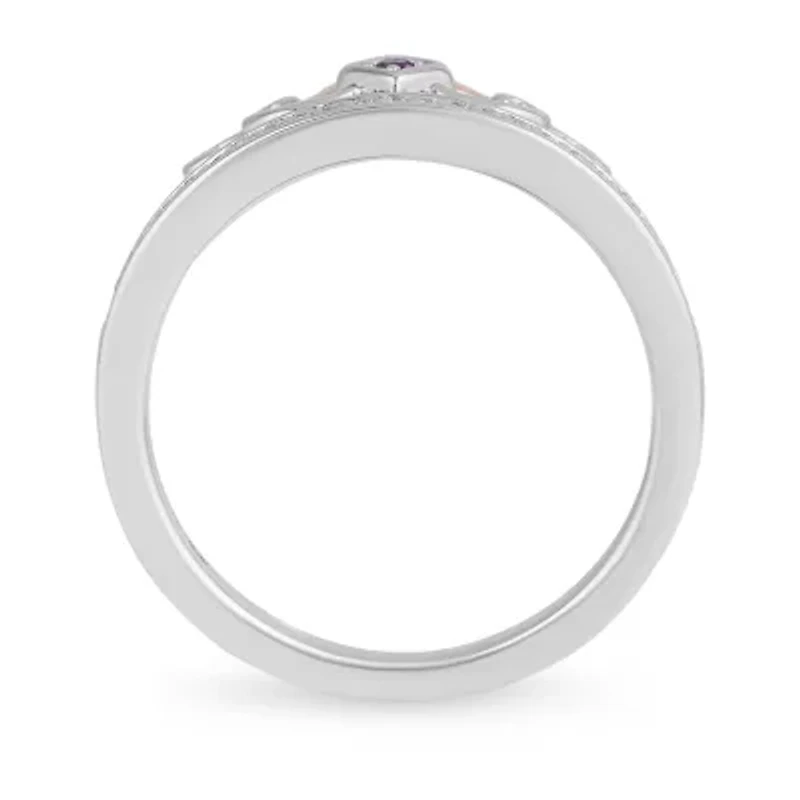 Enchanted Disney Fine Jewelry Villains Womens 1/5 CT. Genuine White Diamond 14K Rose Gold Over Silver Sterling Silver The Little Mermaid Ursula Ring Set