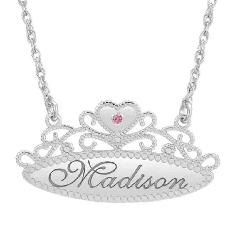 Personalized Womens Simulated Multi Color 10K Gold Round 18 Inch Pendant Necklace