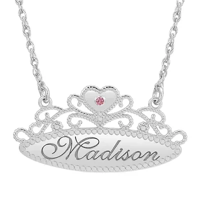 Personalized Womens Simulated Multi Color 10K Gold Round 18 Inch Pendant Necklace