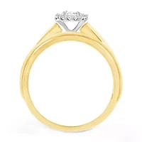 Womens 1/3 CT. T.W. Natural Diamond 10K Gold Side Stone Halo Bridal Set