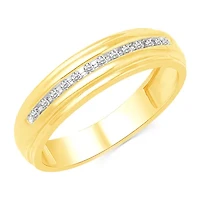 Mens 1/ CT. T.W. Natural Diamond 10K Gold Band