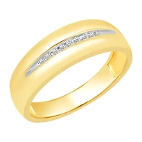 Mens 1/8 CT. T.W. Natural Diamond 10K Gold Wedding Band