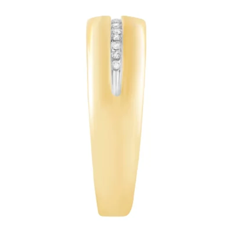 Mens 1/8 CT. T.W. Natural Diamond 10K Gold Wedding Band