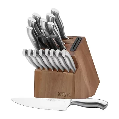 Chicago Cutlery Insignia Steel Built-In Sharpener 18-pc. Knife Block Set