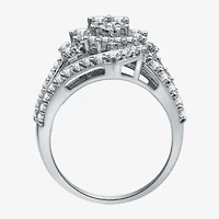 (H-I / I1) Womens 2 CT. T.W. Lab Grown Diamond 10K White Gold Cluster Cocktail Ring
