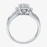 I Said Yes (H-I / I1) Womens 3/4 CT. T.W. Lab Grown White Diamond Sterling Silver or 14K Gold Over Round Side Stone Engagement Ring