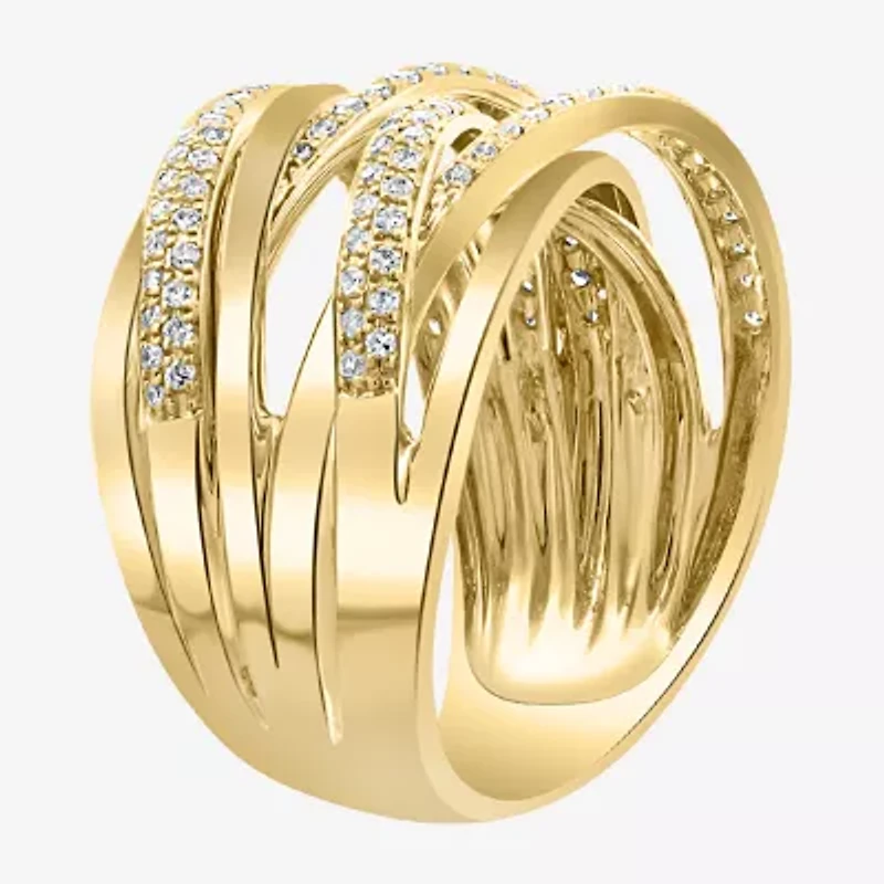 Effy Final Call Womens 1/2 CT. T.W. Natural Diamond 14K Gold Crossover Band