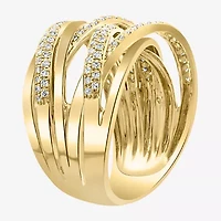 Effy Final Call Womens 1/2 CT. T.W. Natural Diamond 14K Gold Crossover Band