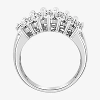 Effy  Womens 3.5MM 1/2 CT. T.W. Natural Diamond Sterling Silver Cluster Band
