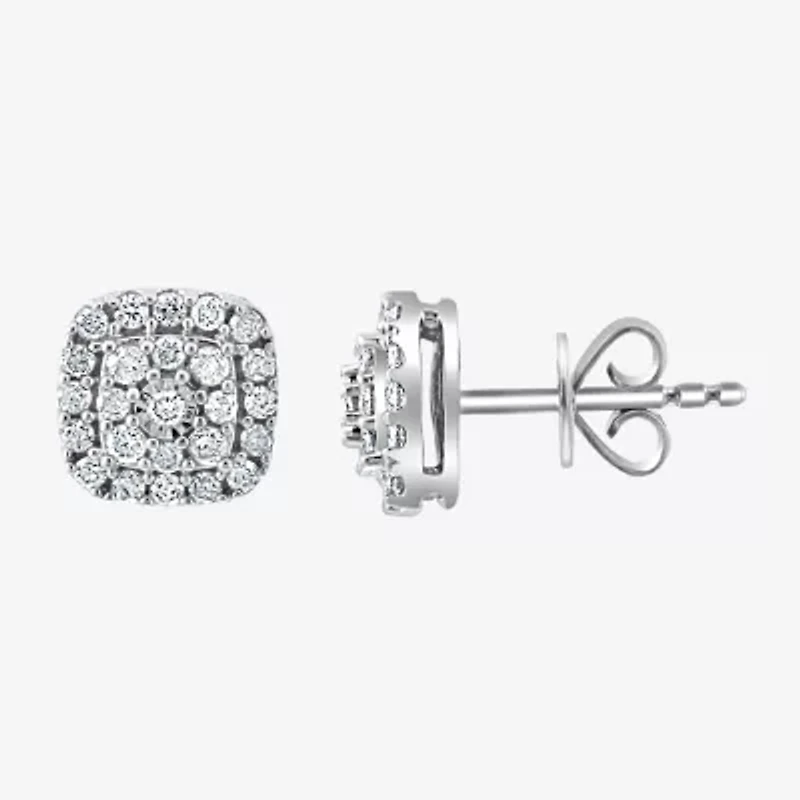 Effy Final Call 1/2 CT. T.W. Natural Diamond Sterling Silver 8.5mm Cushion Stud Earrings