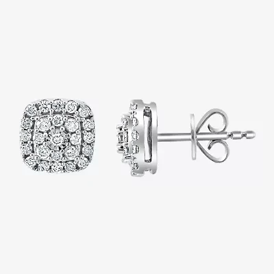 Effy Final Call 1/2 CT. T.W. Natural Diamond Sterling Silver 8.5mm Cushion Stud Earrings