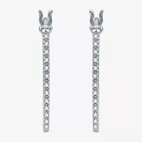 Yes, Please! Womens 1/10 CT. T.W. Natural Diamond Sterling Silver 24.5mm Hoop Earrings