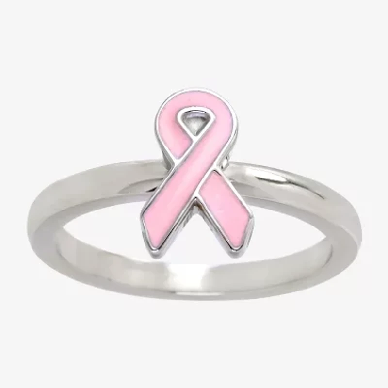 Sparkle Allure Breast Cancer Awareness Womens 2MM Stainless Steel Band