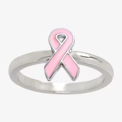 Sparkle Allure Breast Cancer Awareness Womens 2MM Stainless Steel Band