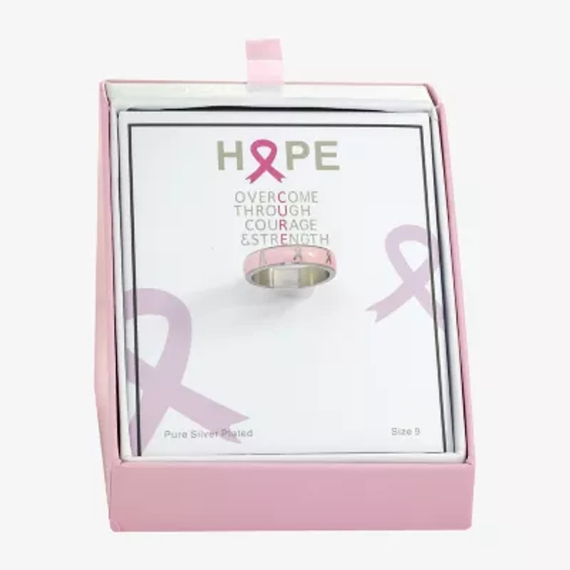 Sparkle Allure Breast Cancer Awareness Womens 5MM Stainless Steel Band
