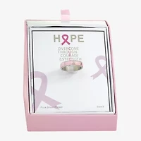Sparkle Allure Breast Cancer Awareness Womens 5MM Stainless Steel Band