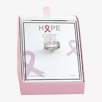 Sparkle Allure Breast Cancer Awareness Womens 5MM Stainless Steel Band
