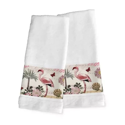 Laural Home Botanical Flamingo 2-pc. Hand Towel