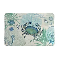 Laural Home Blue Crab Memory Foam Bath Rug