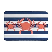 Laural Home Crab Stripe Memory Foam Bath Rug