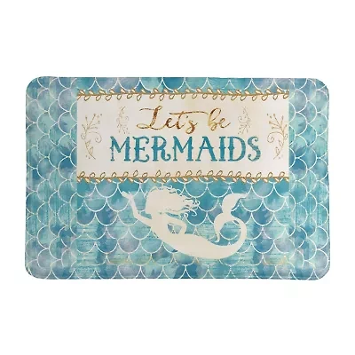 Laural Home Let'S Be Mermaids Memory Foam Bath Rug