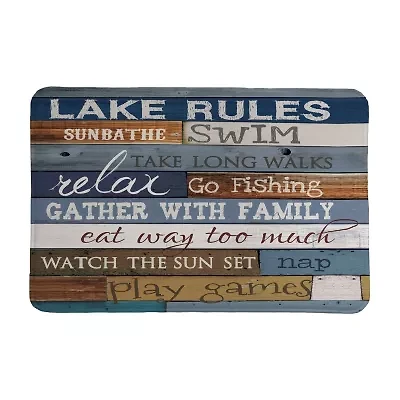 Laural Home Lake Rules Memory Foam Bath Rug
