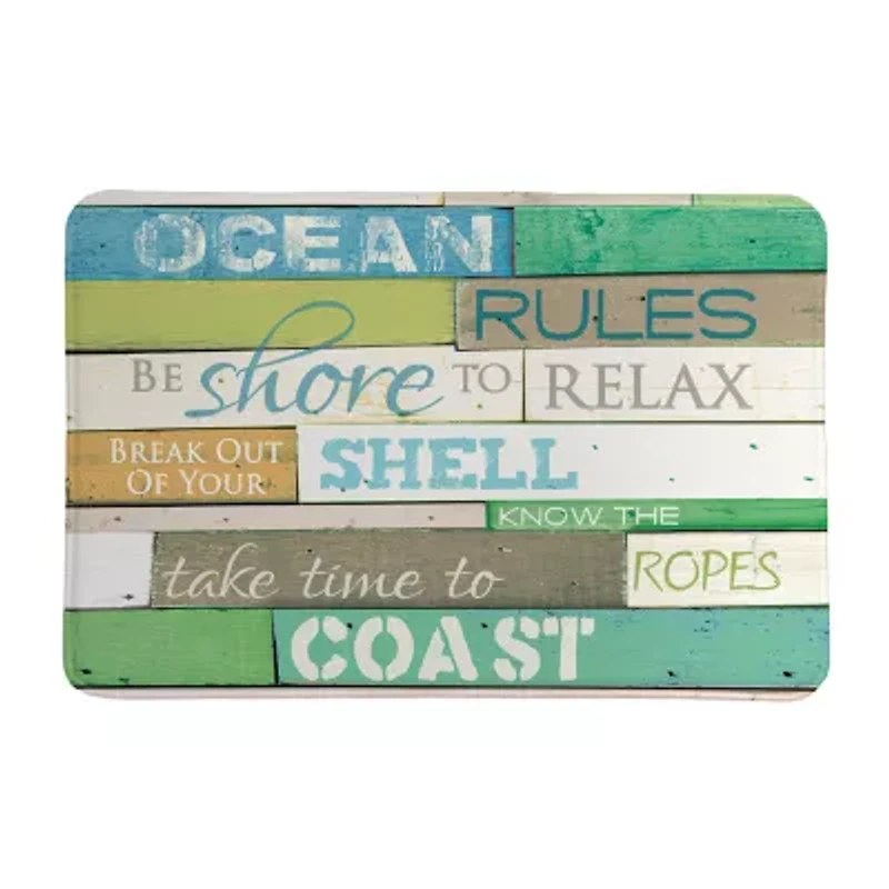 Laural Home Ocean Rules Memory Foam Bath Rug