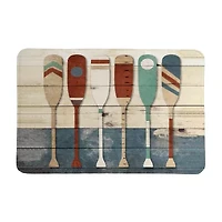 Laural Home Playful Oars Memory Foam Bath Rug
