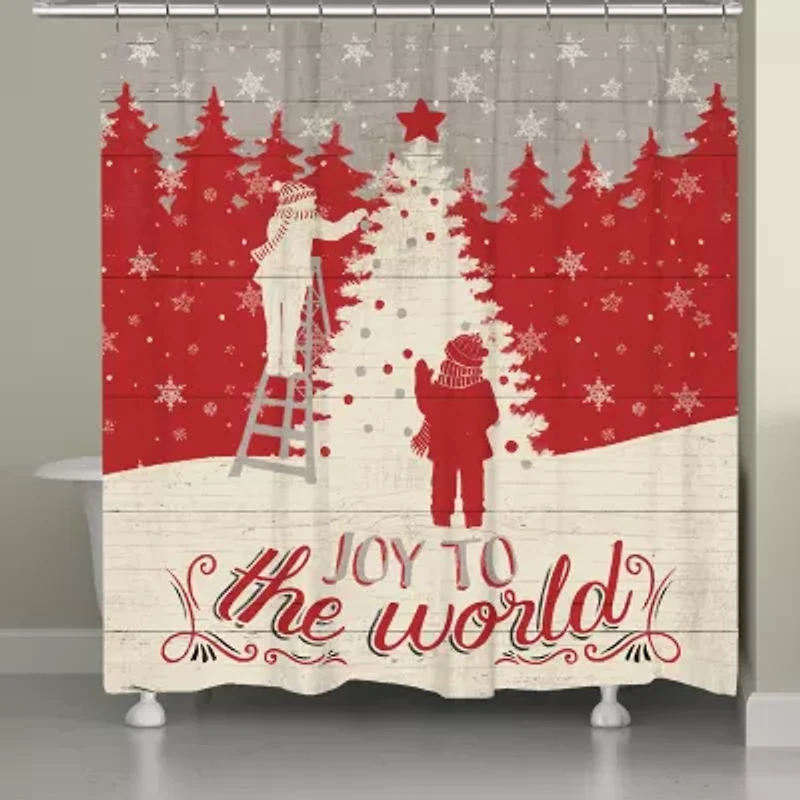 Laural Home Joy To The World Shower Curtain